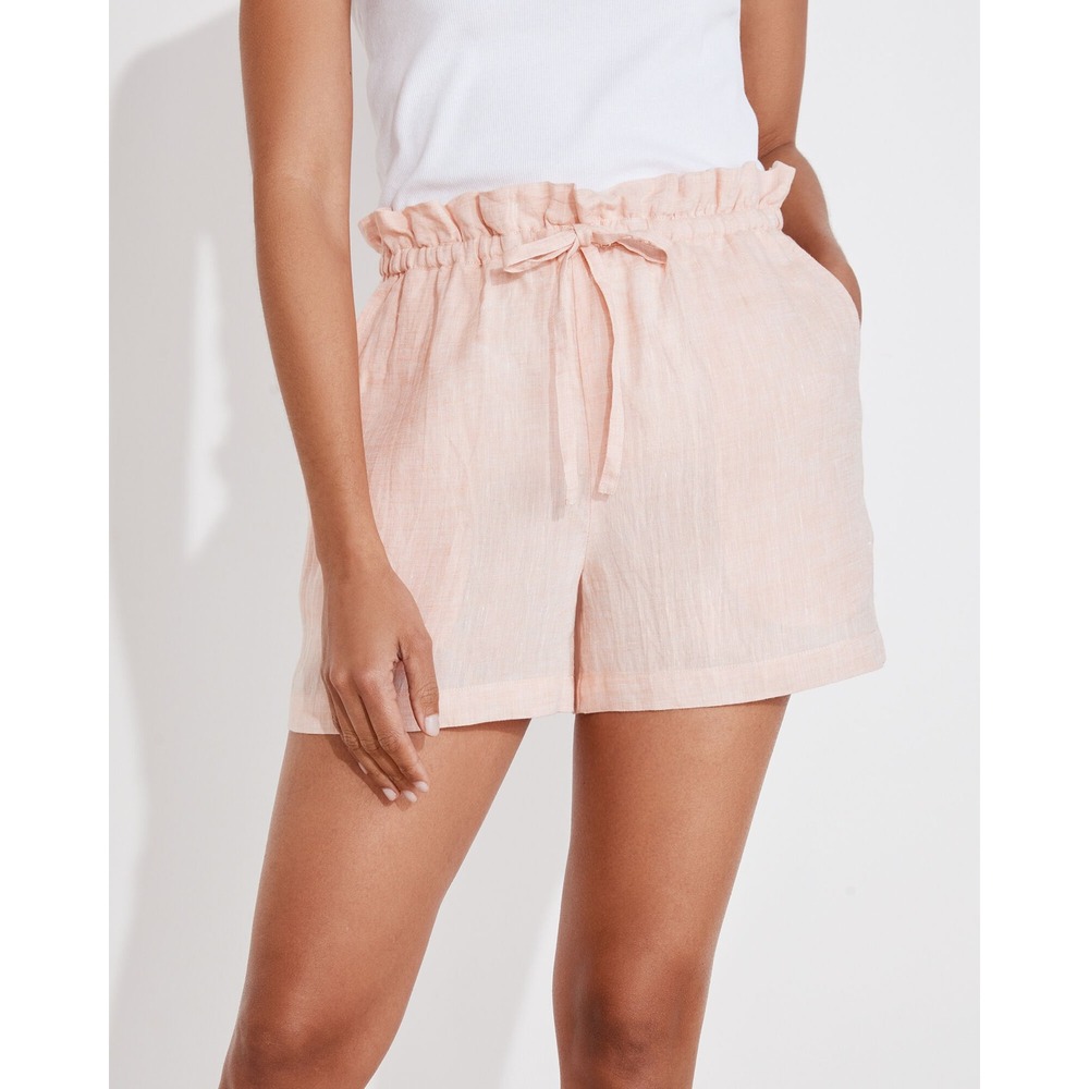 Cloth & Stone Pink Linen Smocked Waist Shorts Womens Small